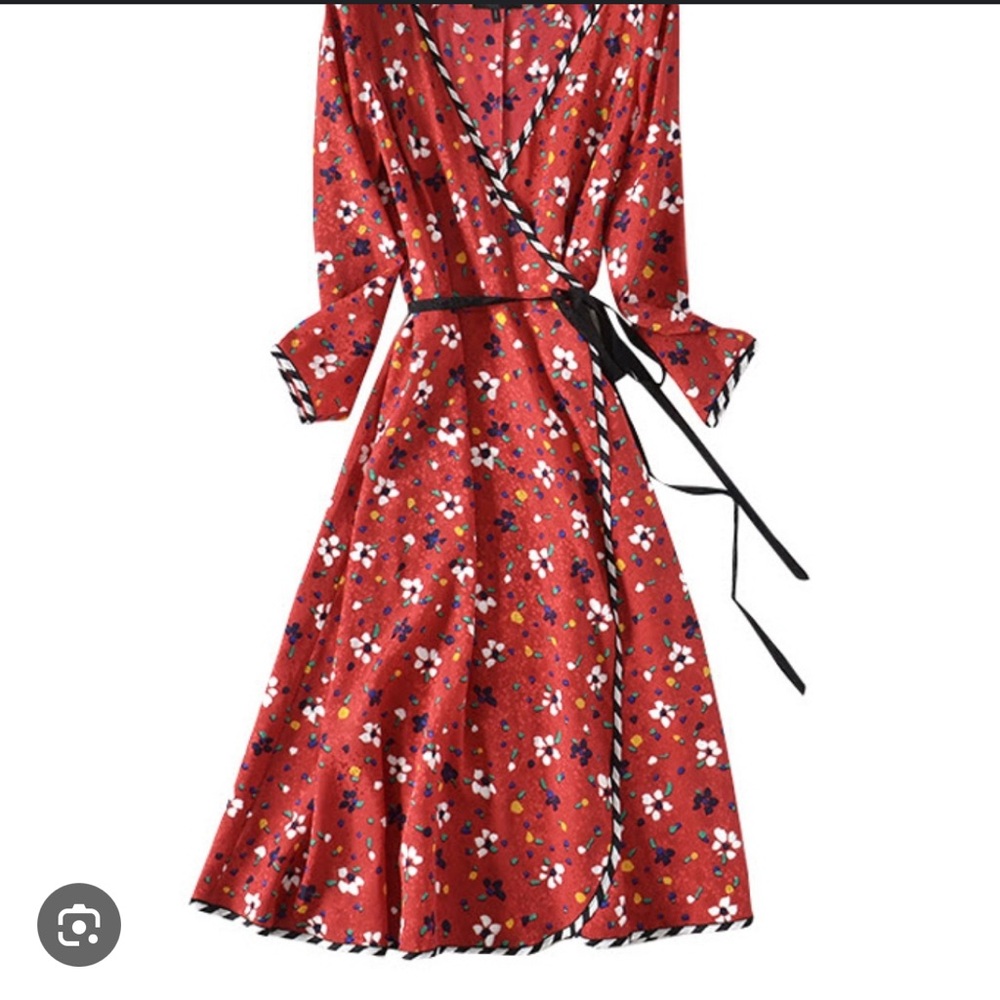 Floral Red Dress